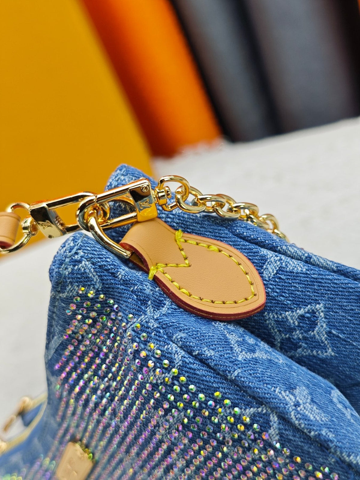 Louis Vuitton Liv Pochette Blue Embellished Bag — detail