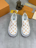 Louis Vuitton White Printed Slip-On Shoes — hero