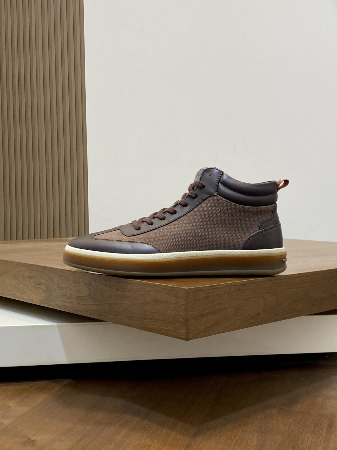 Loro Piana Paneled High-Top Sneakers — side