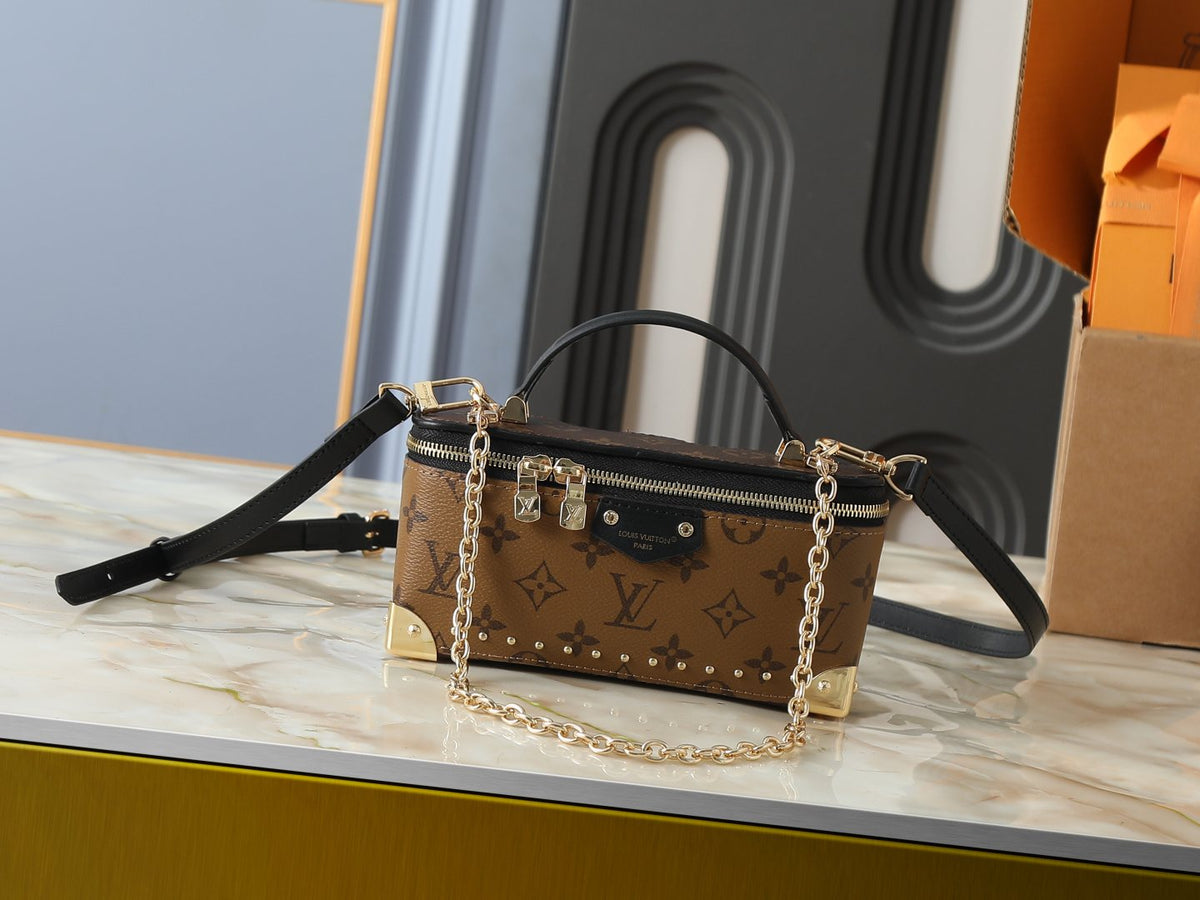 Louis Vuitton Vanity Pouch Monogram Trunk Handbag — front
