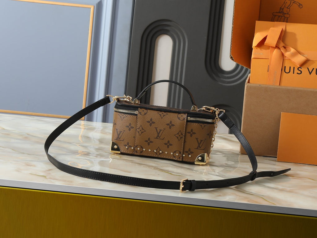 Louis Vuitton Vanity Pouch Monogram Trunk Handbag — back
