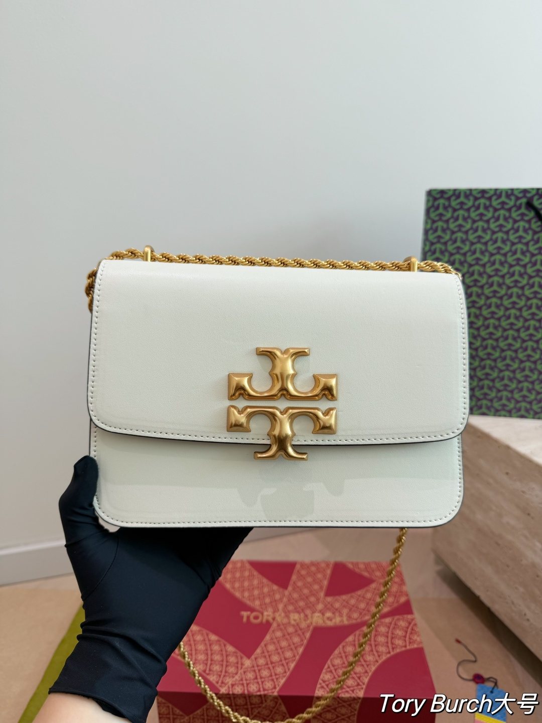 Tory Burch Eleanor Chain-Strap Flap Bag — front