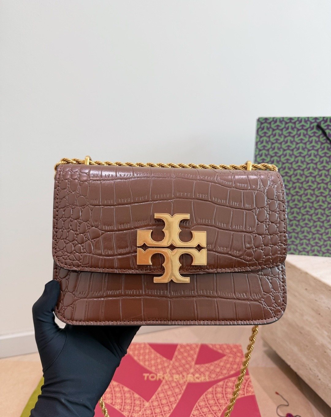 Tory Burch Eleanor Chain-Strap Flap Bag — front