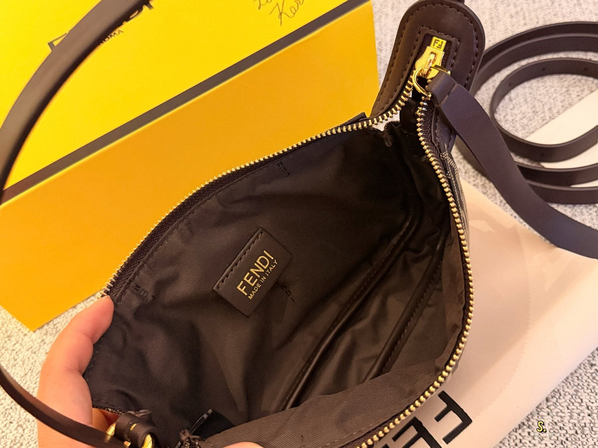 Fendi FF Monogram Zip-Top Shoulder Bag — detail