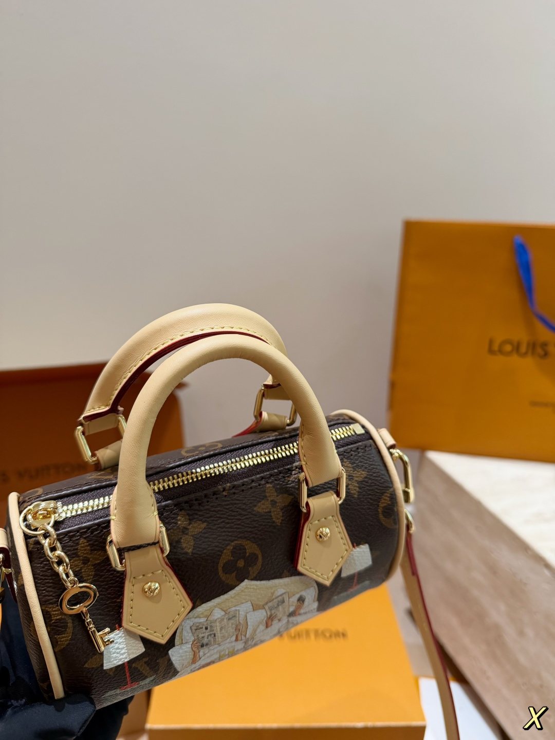 Louis Vuitton Flight Mode Speedy Illustrated Monogram Bag — front