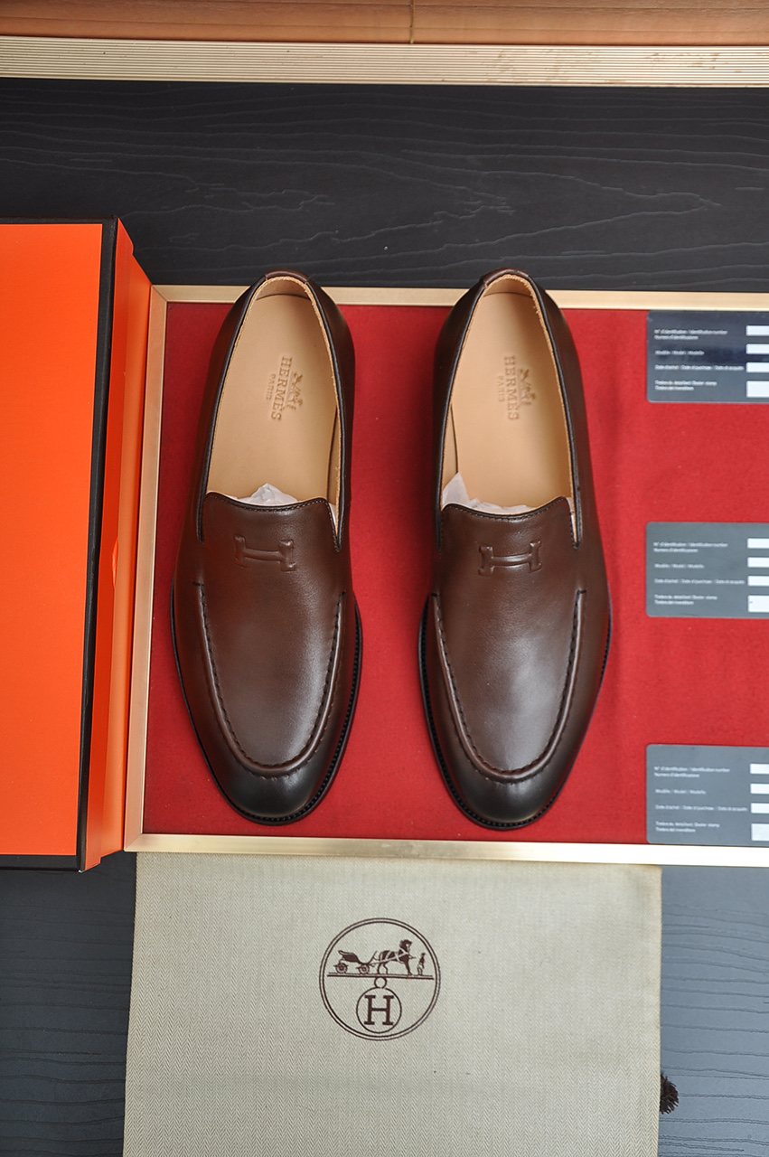 Hermès Stitched Apron Loafers — front