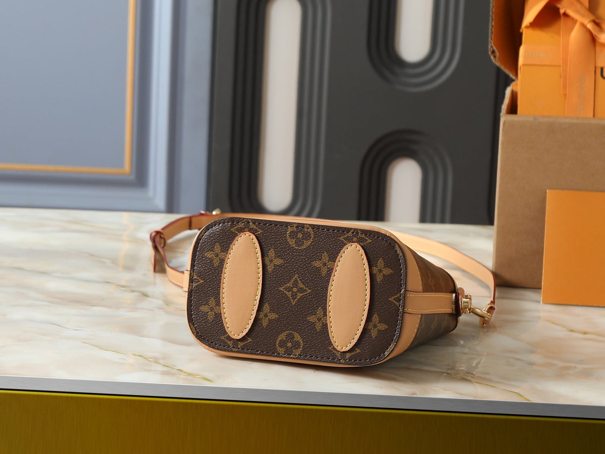 Louis Vuitton Nano Noé Monogram Bucket Bag — detail