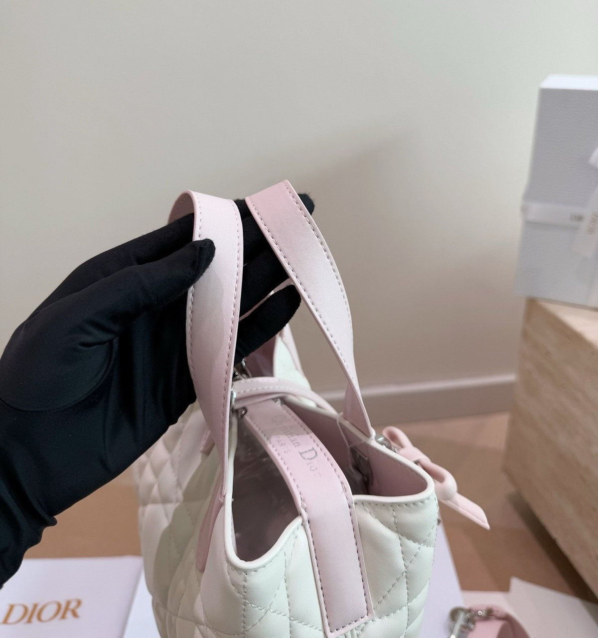 Dior Toujours Upright Quilted Tote Bag — detail