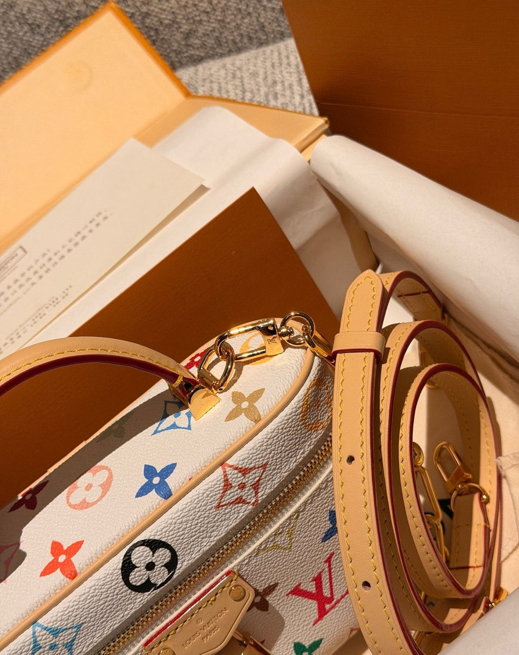 Louis Vuitton White Multicolored Monogram Vanity Bag — detail