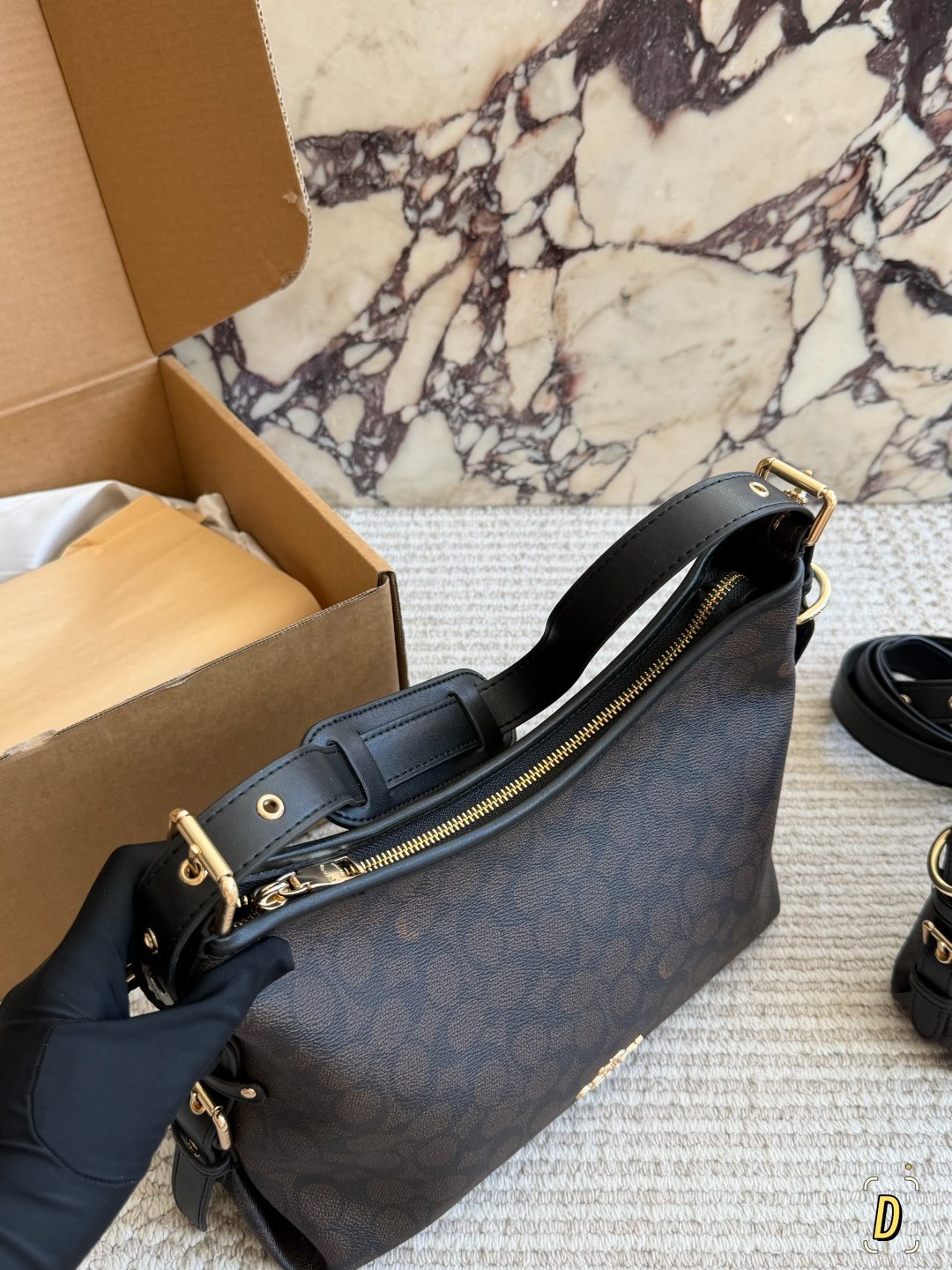 Coach Laurel Monogram Shoulder Bag — front