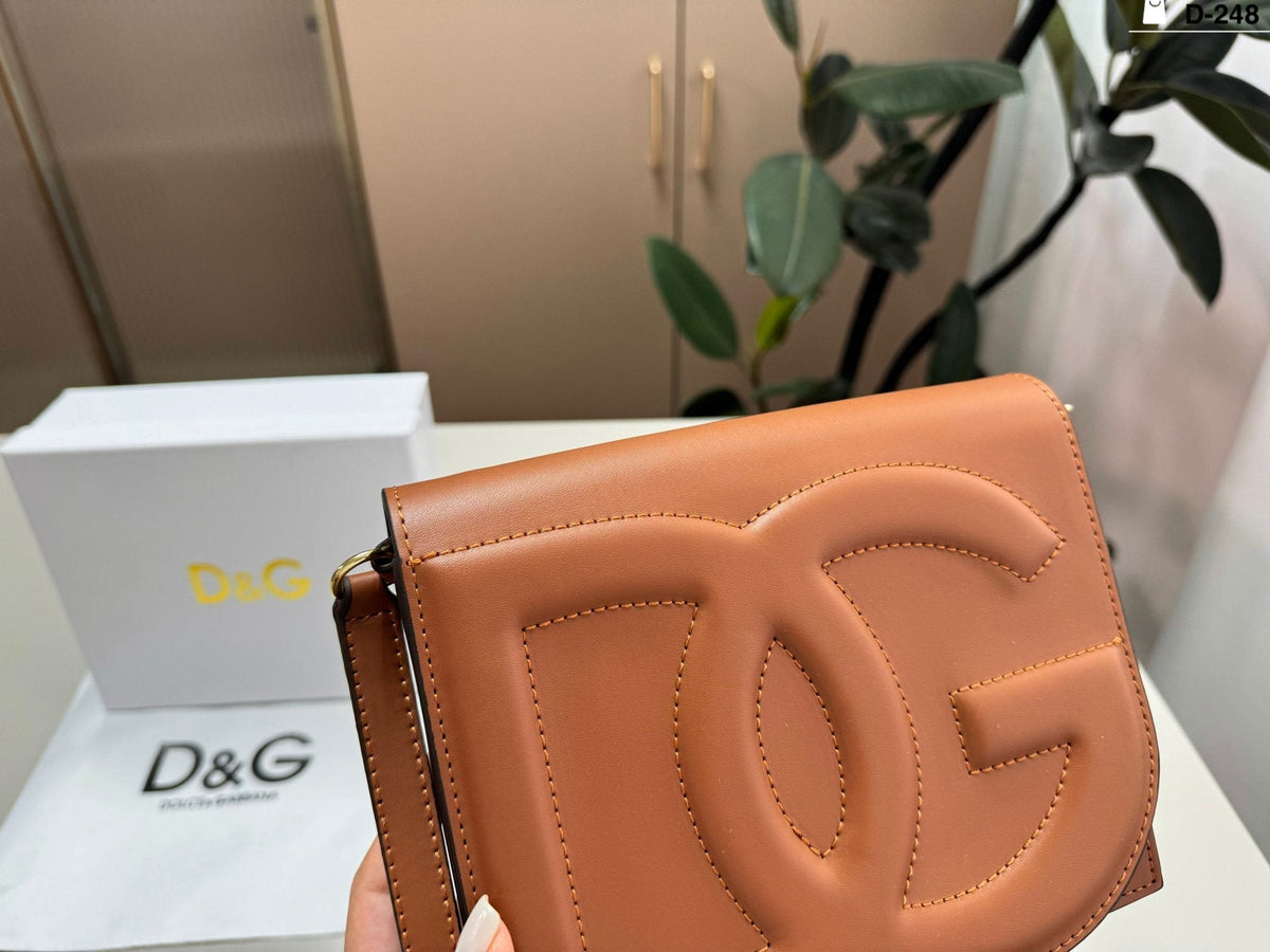 Dolce & Gabbana Raised DG Flap Crossbody Bag — detail