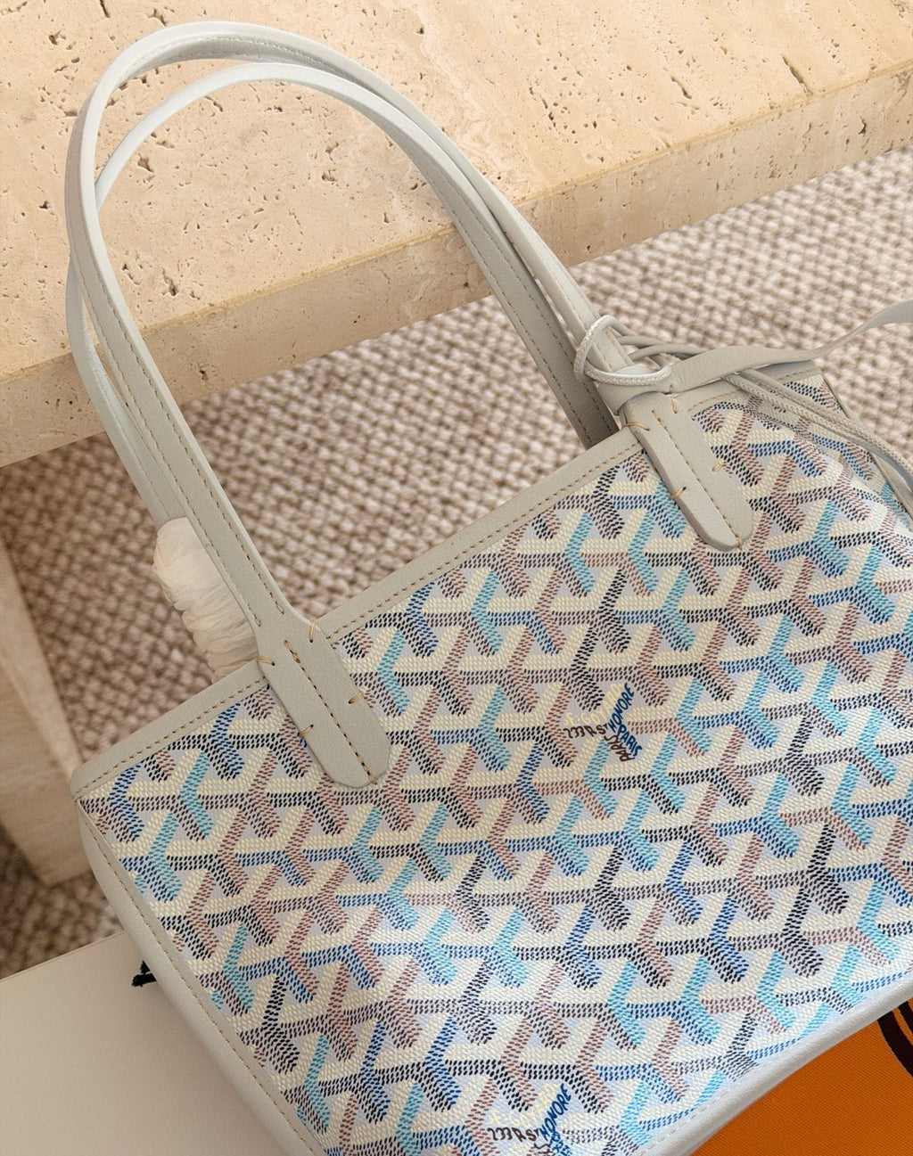 Goyard Geometric Pattern Open-Top Tote Bag — detail