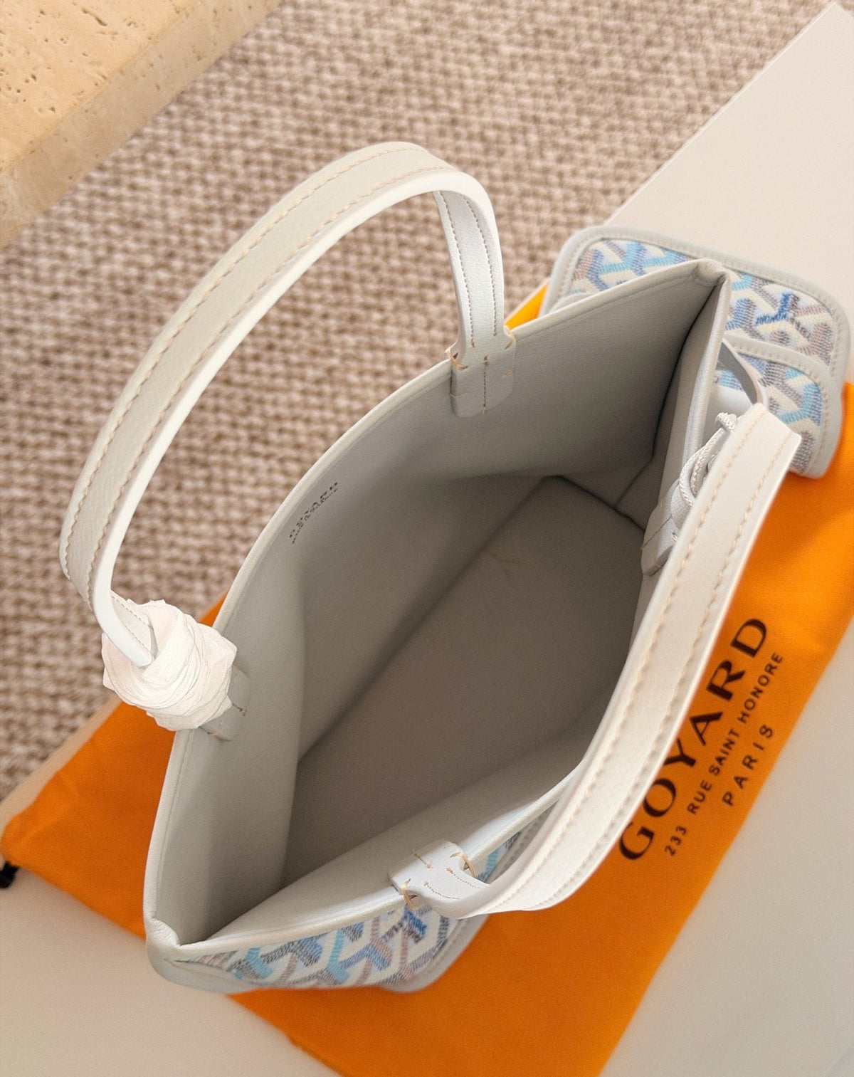 Goyard Geometric Pattern Open-Top Tote Bag — detail