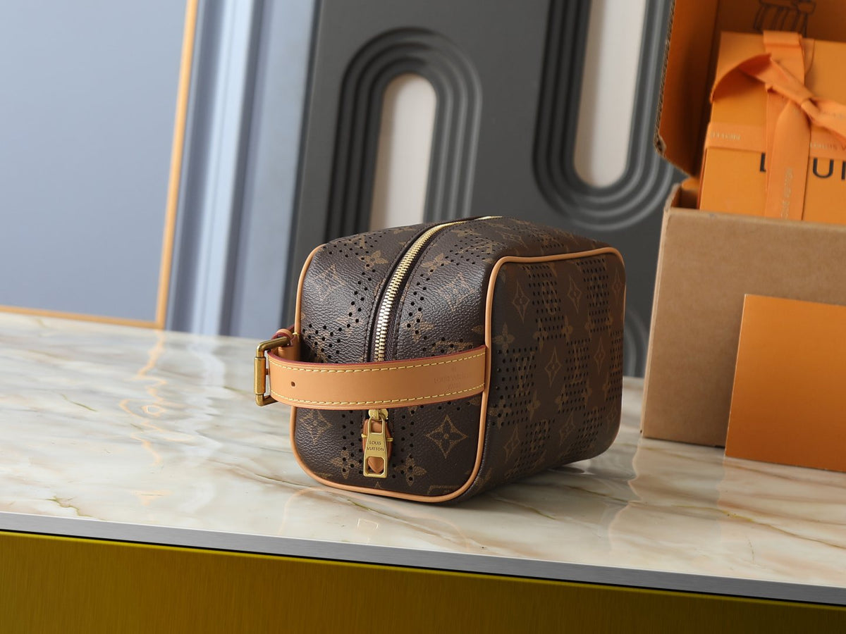 Louis Vuitton Locker Dopp Kit Monogram Toiletry Bag — side