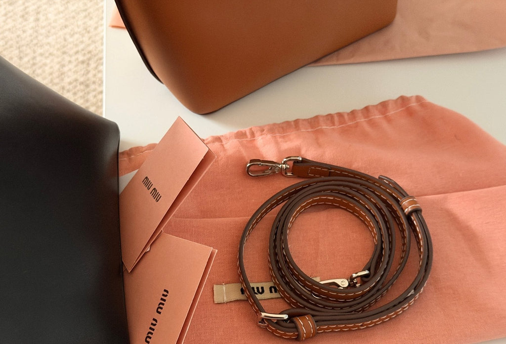 Miu Miu Ivy Circular-Handle Handbag — detail