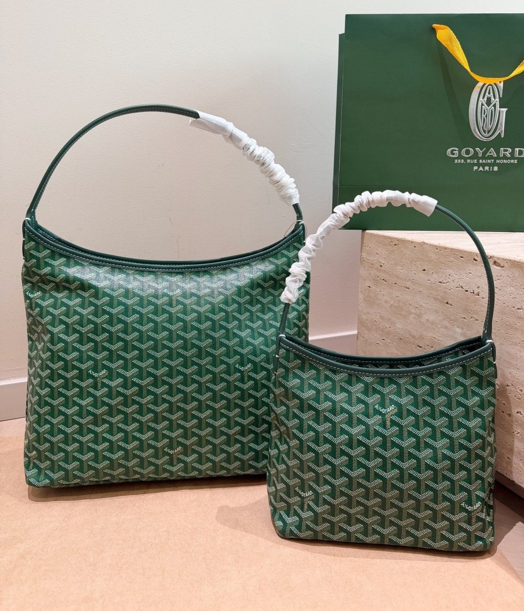 Goyard Patterned Canvas Hobo Shoulder Bag — comparison