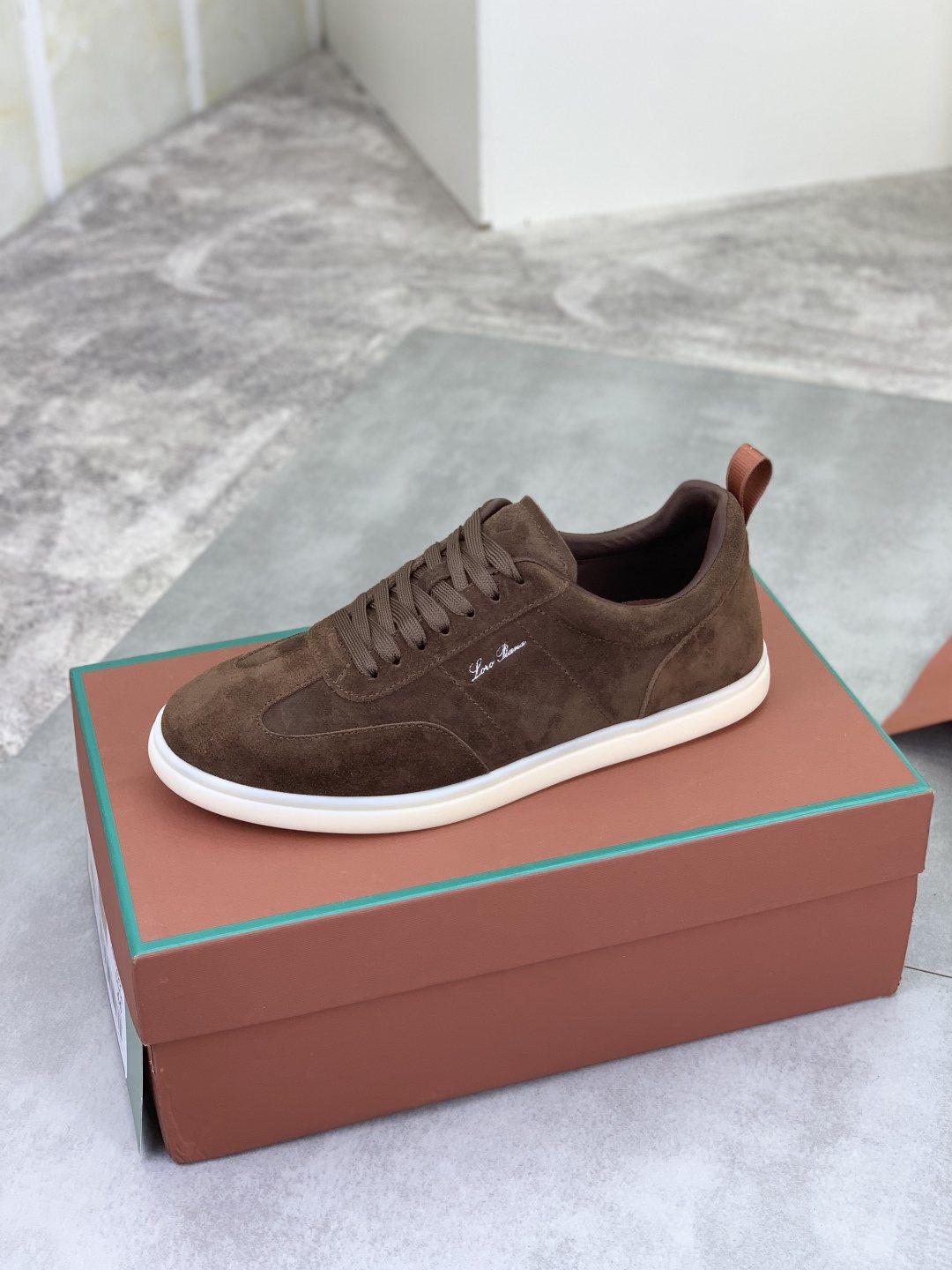 Loro Piana Paneled Low-Top Lace-Up Shoes — side