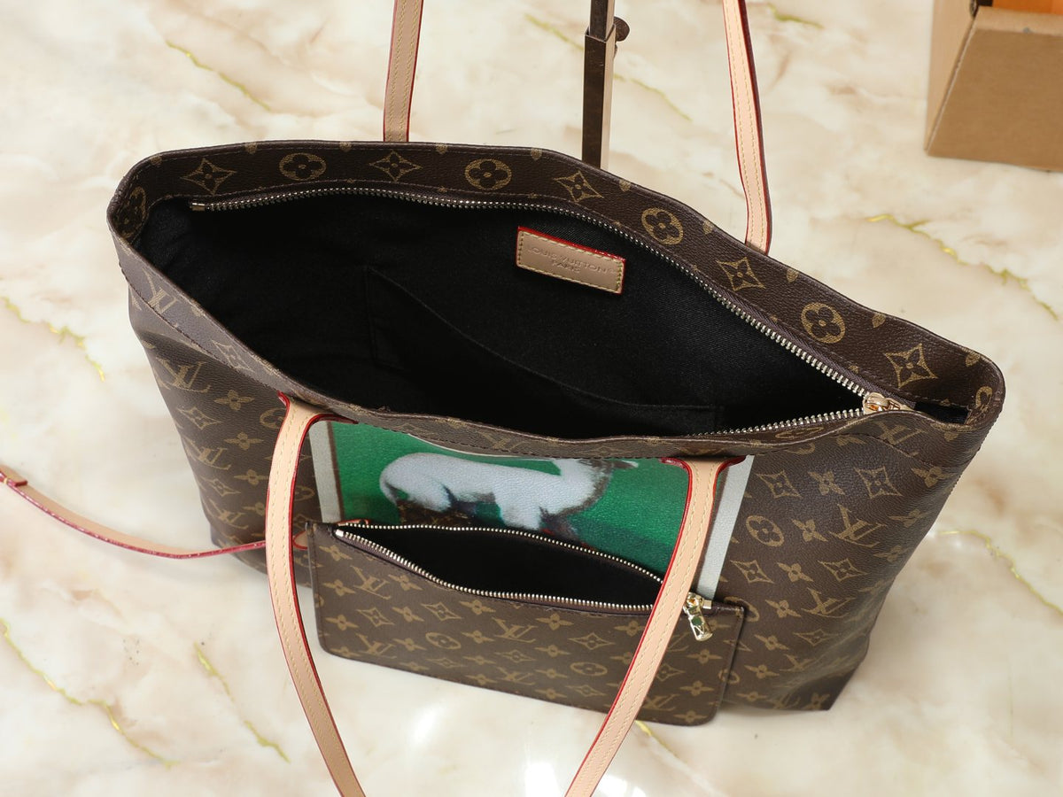 Louis Vuitton Carry It Monogram Tote with Green Artwork — detail