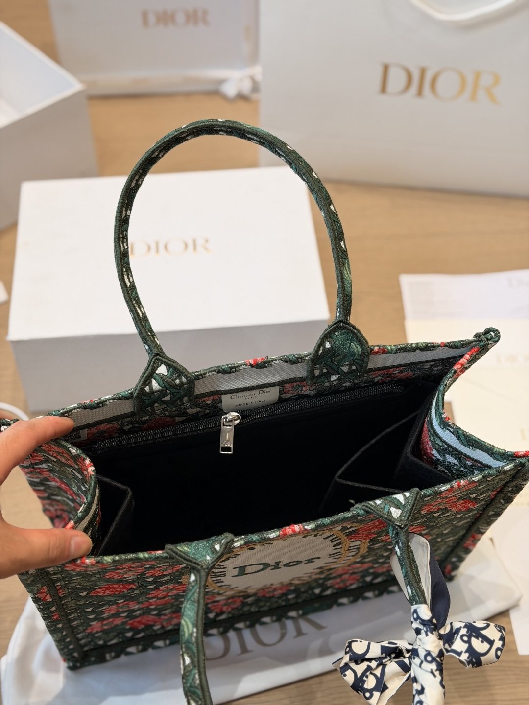 Dior Book Tote Floral Bag — front