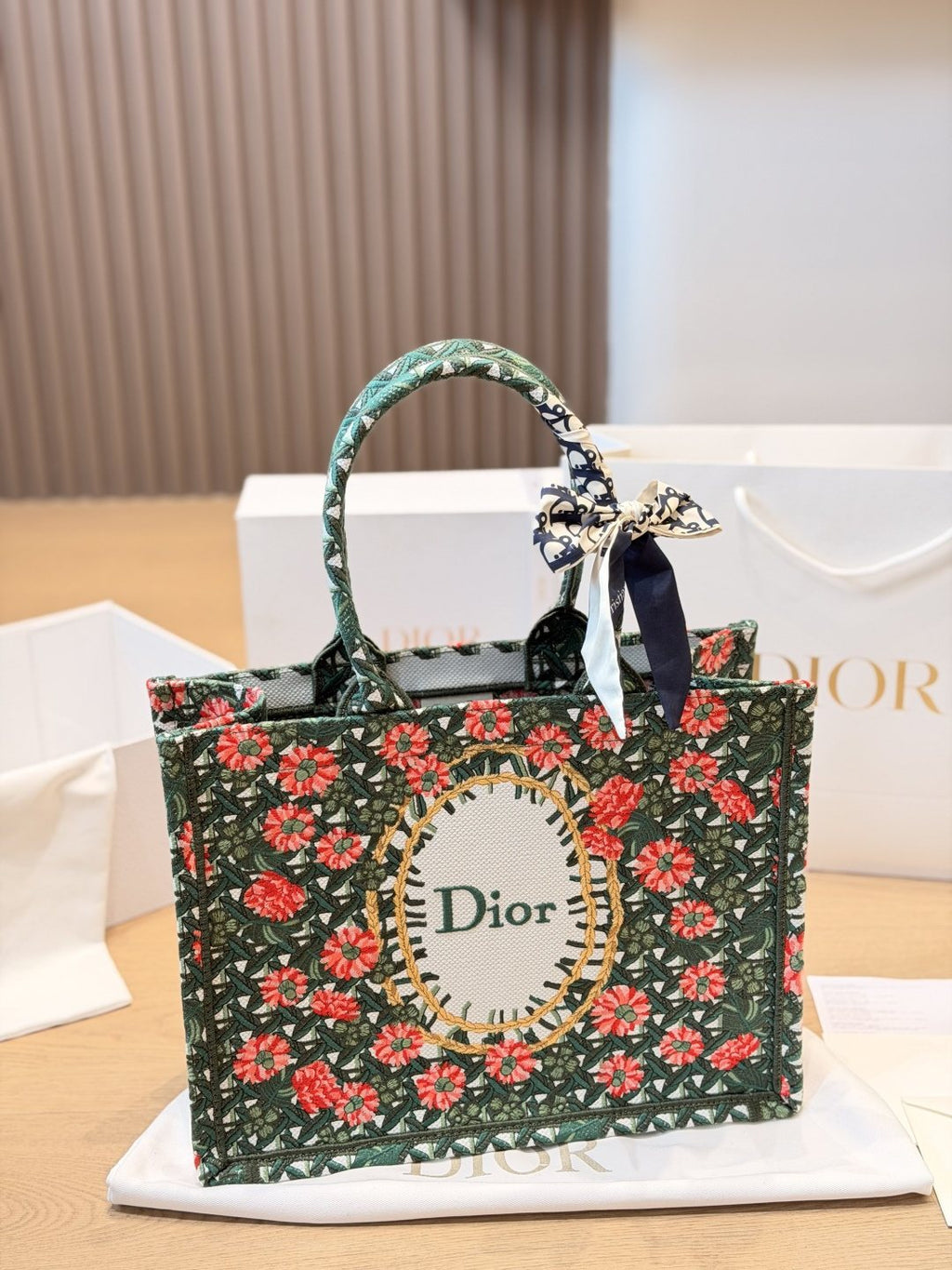 Dior Book Tote Floral Bag — front
