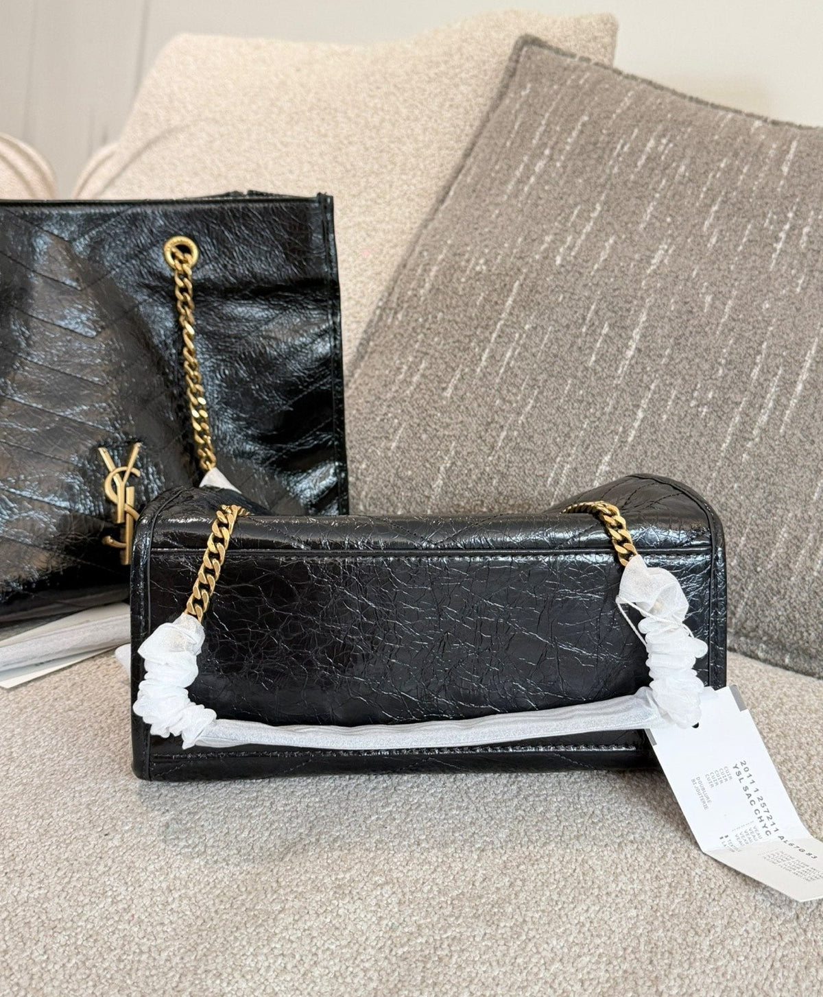 Saint Laurent Niki Shopping Quilted Tote — detail