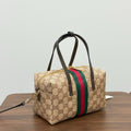 Gucci Monogram Zip-Top Boston Bag — front