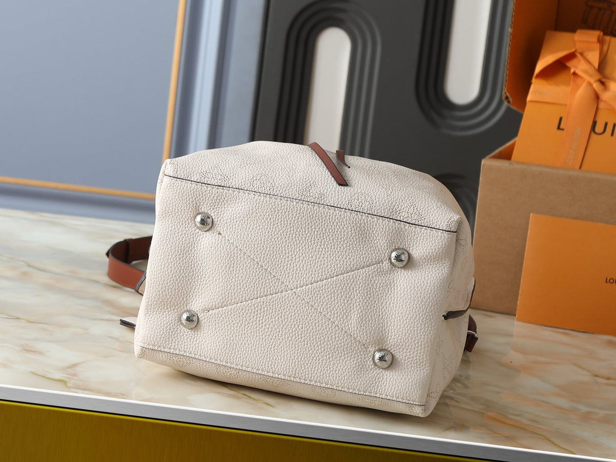 Louis Vuitton Muria Braided-Handle Bucket Bag — detail