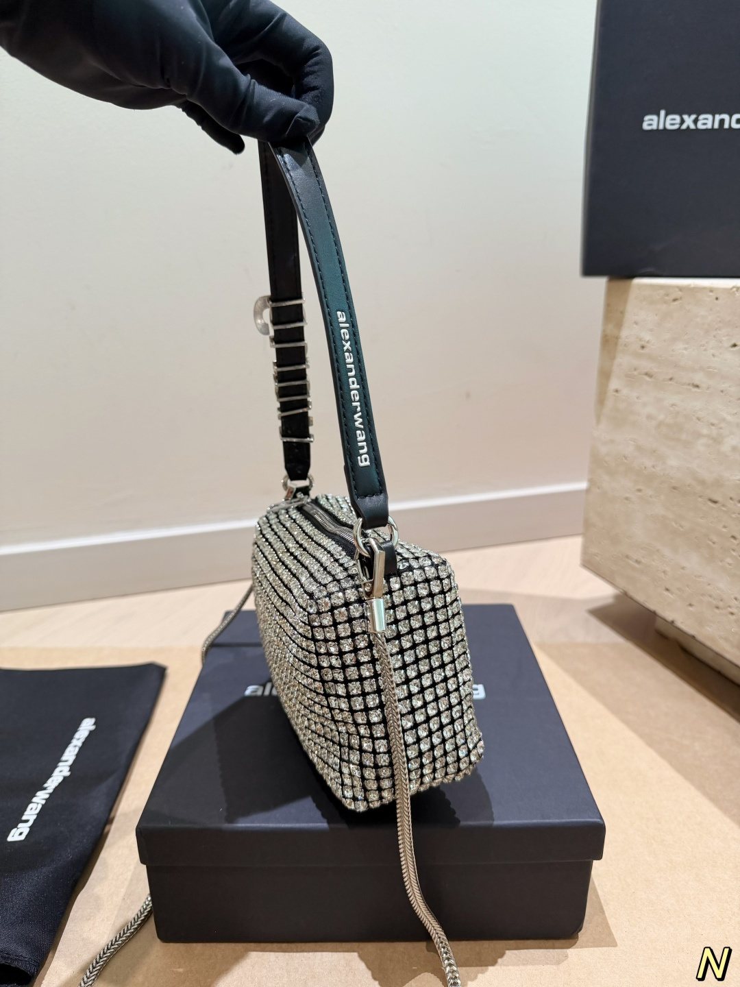 Alexander Wang Rhinestone Shoulder Bag — side