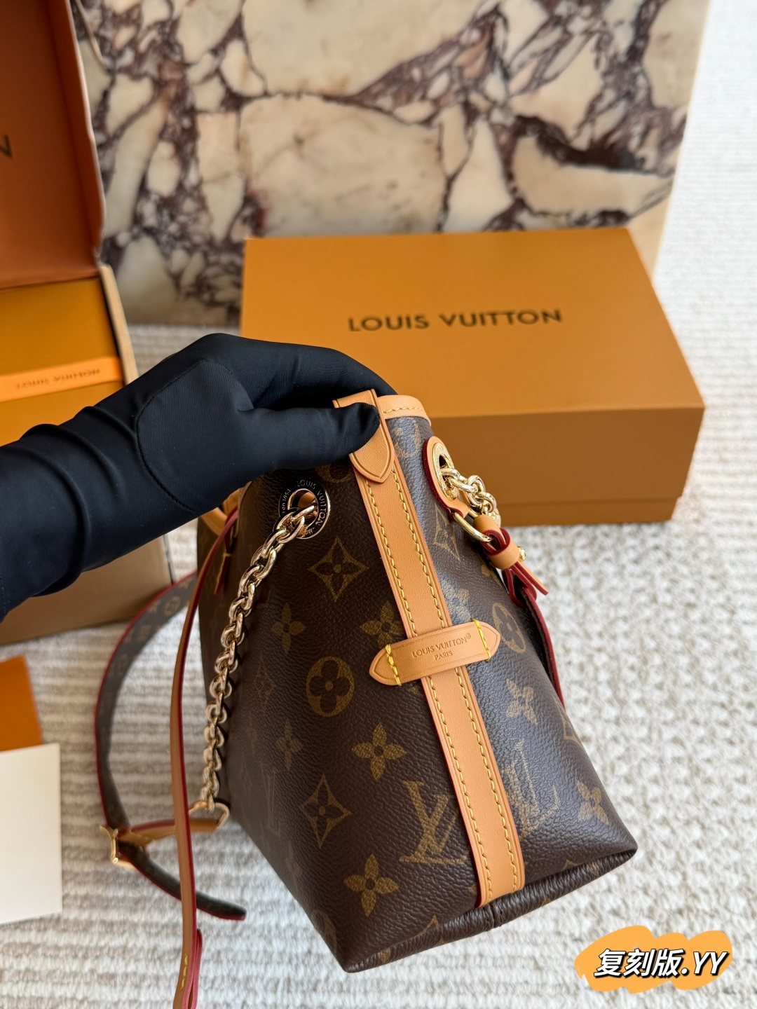 Louis Vuitton Carryall BB Monogram Shoulder Bag — side