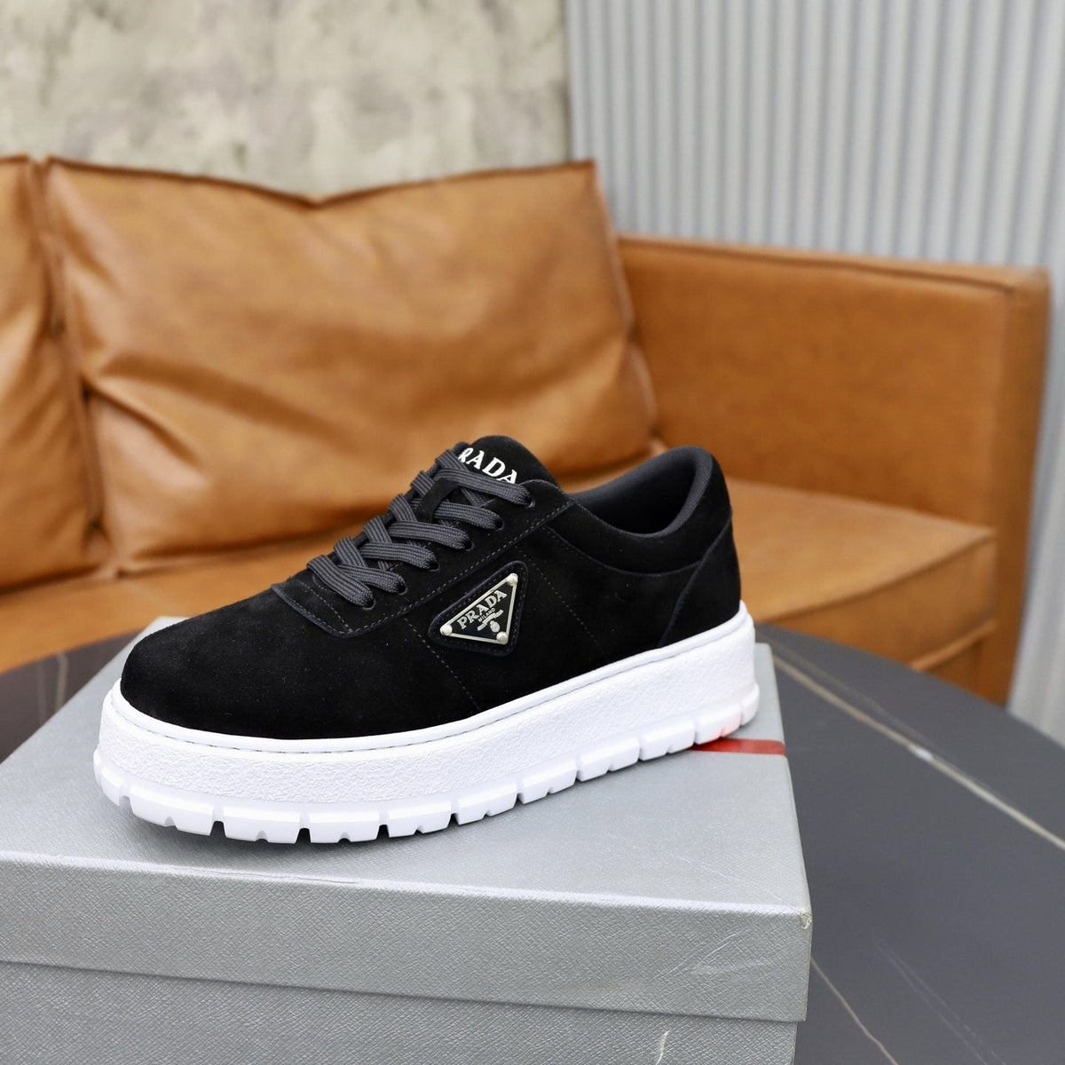 Prada Paneled Chunky-Sole Sneakers — side