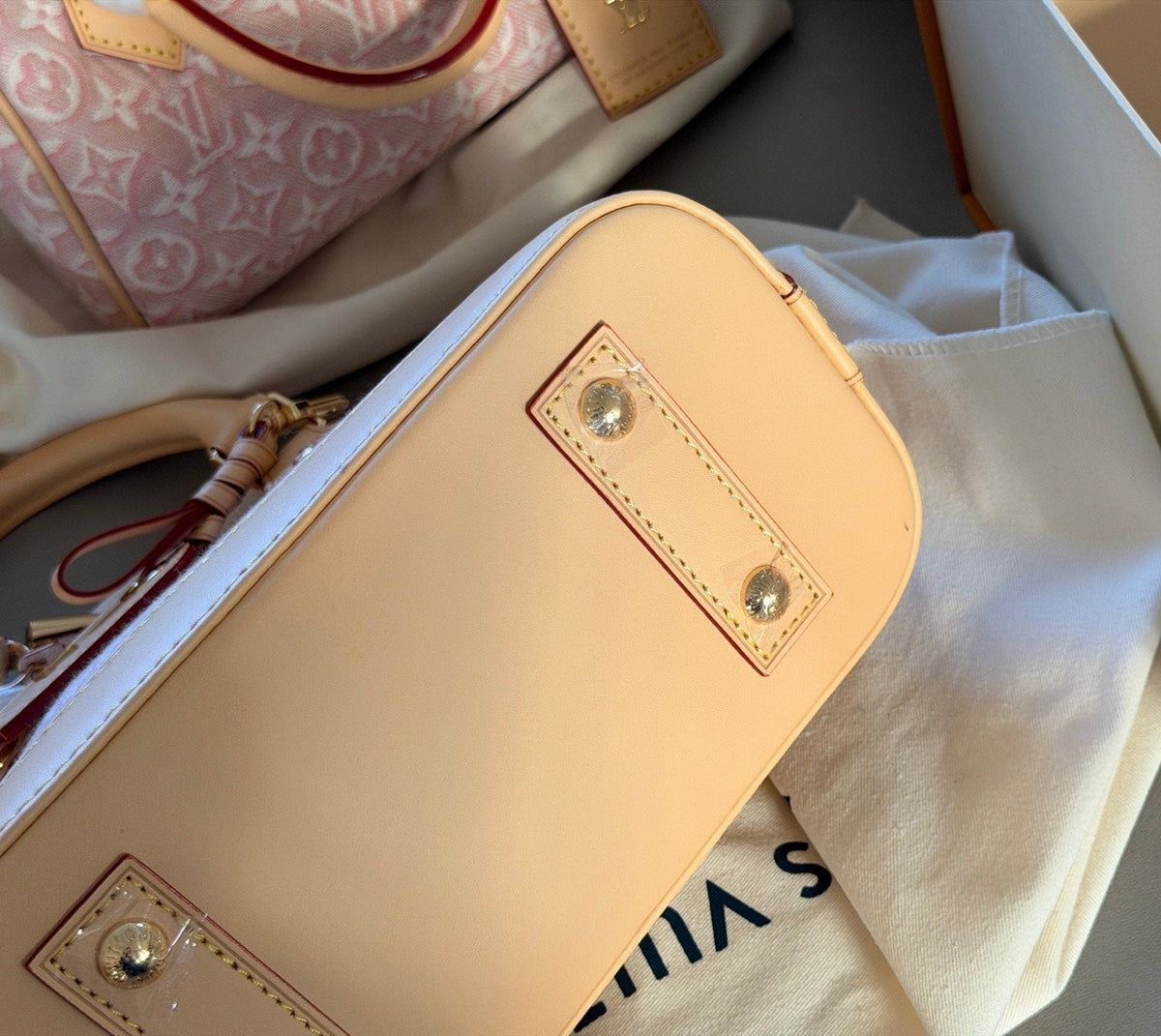 Louis Vuitton Alma BB Monogram Top-Handle Bag — detail