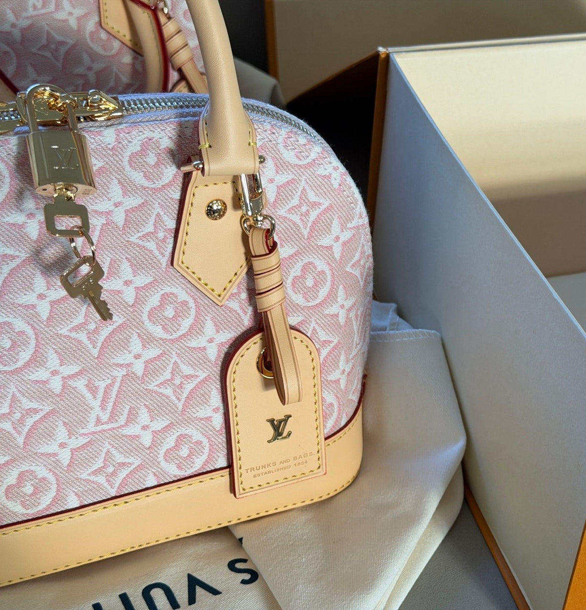Louis Vuitton Alma BB Monogram Top-Handle Bag — detail