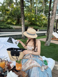 Chanel Woven Basket Bag with Quilted Flap — model