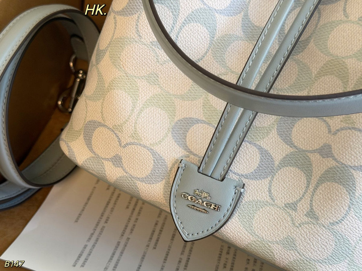 Coach Rowan Pastel Signature Drawstring Bucket Bag — detail