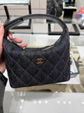 Chanel Diamond-Quilted Denim Top-Handle Bag — hero