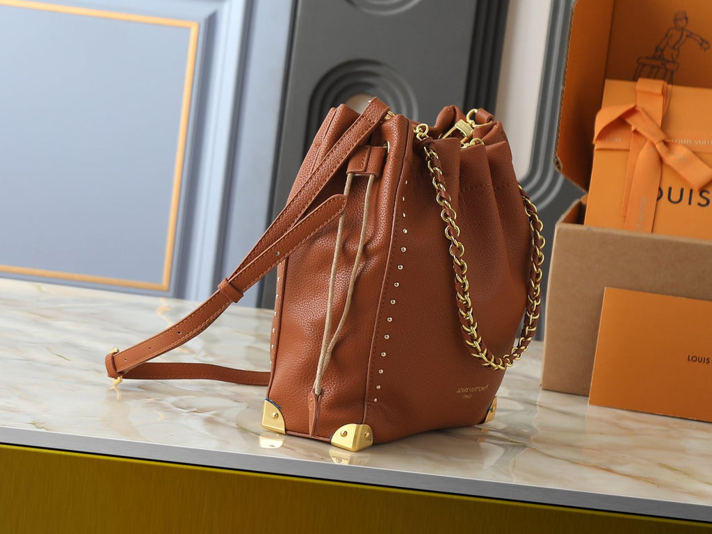 Louis Vuitton Noé Trunk Drawstring Bucket Bag — side
