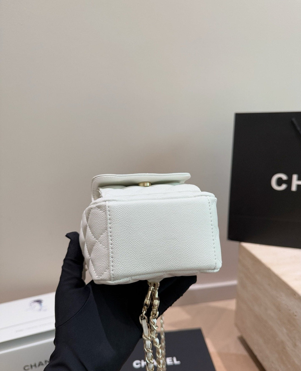 Chanel Quilted Top-Handle Backpack — detail