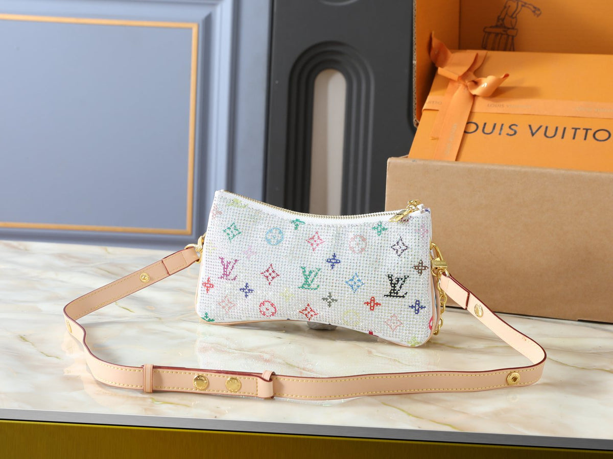 Louis Vuitton Liv Pochette Double-Zip Shoulder Bag — back