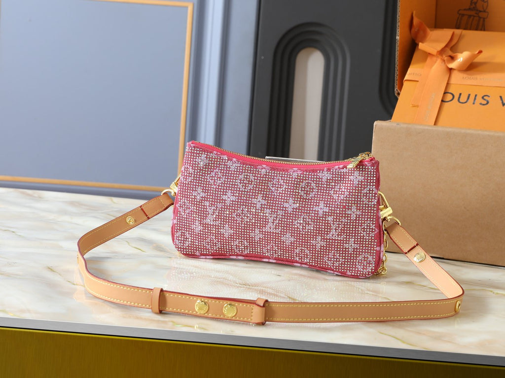 Louis Vuitton Liv Pochette Double-Zip Shoulder Bag — back