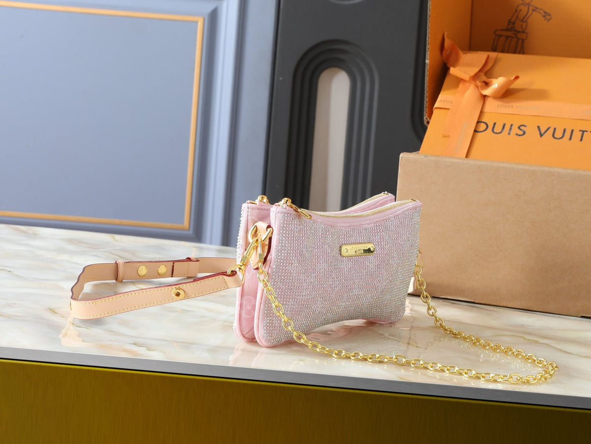 Louis Vuitton Liv Pochette Double-Zip Shoulder Bag — side