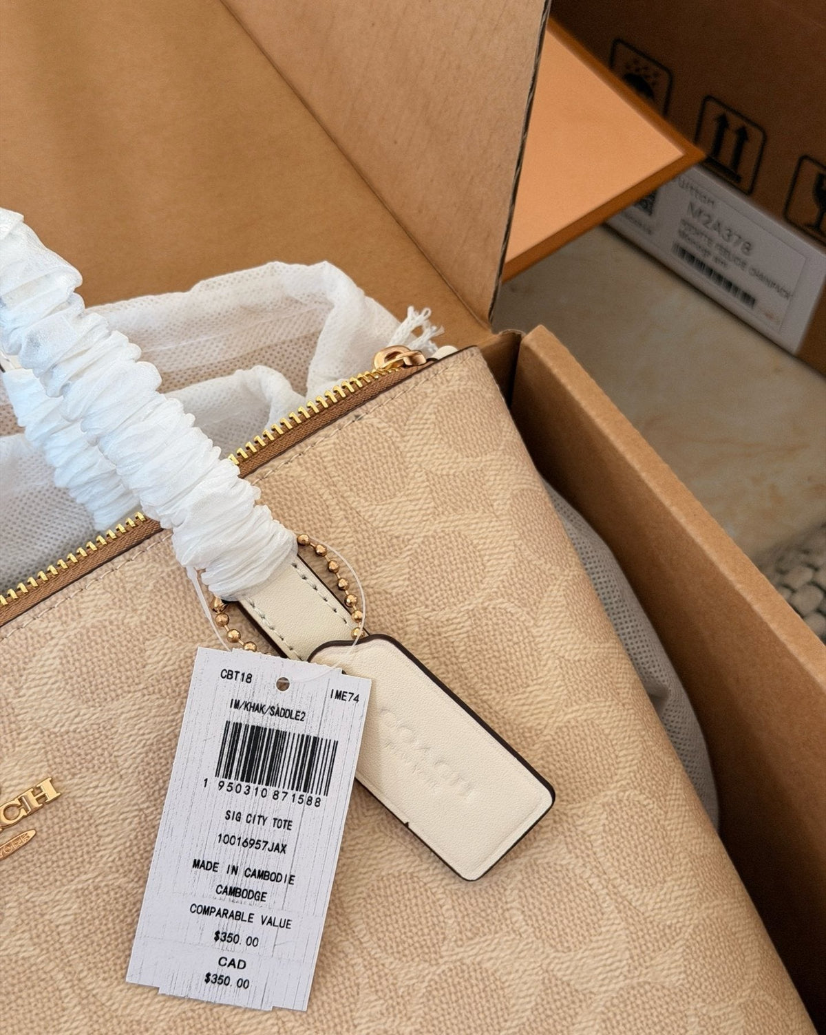 Coach Fiona Patterned Zip-Top Tote — detail