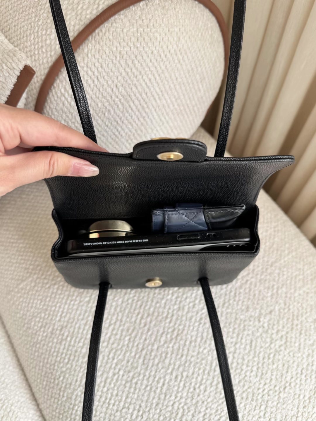 Chanel Jennie Pebbled Flap Backpack — front