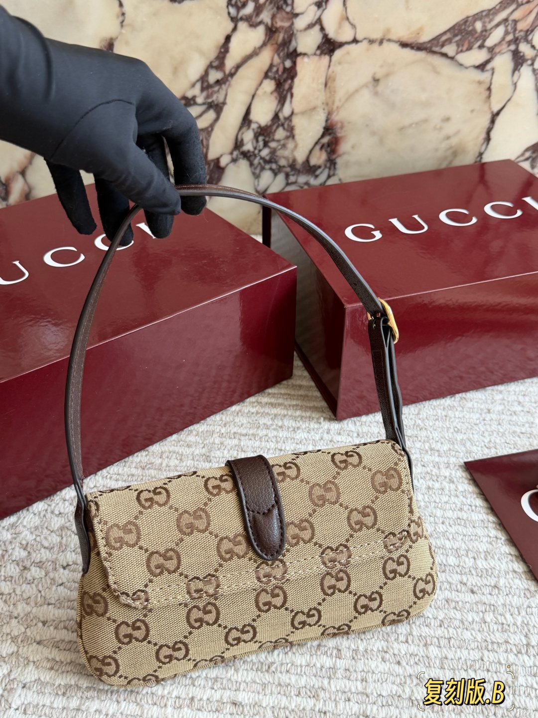 Gucci Jackie GG Flap Shoulder Bag — back