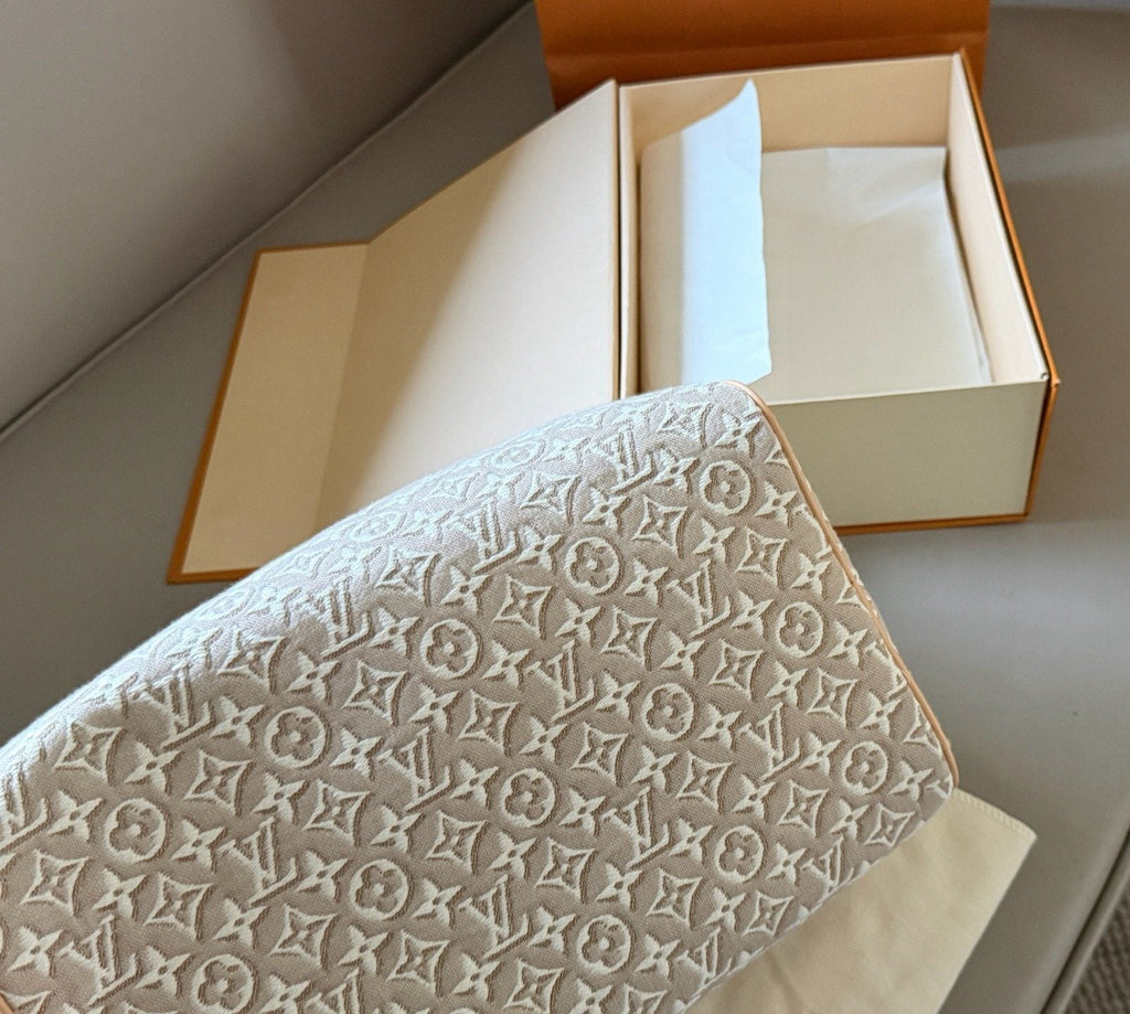 Louis Vuitton Speedy Beige Monogram Satchel — detail