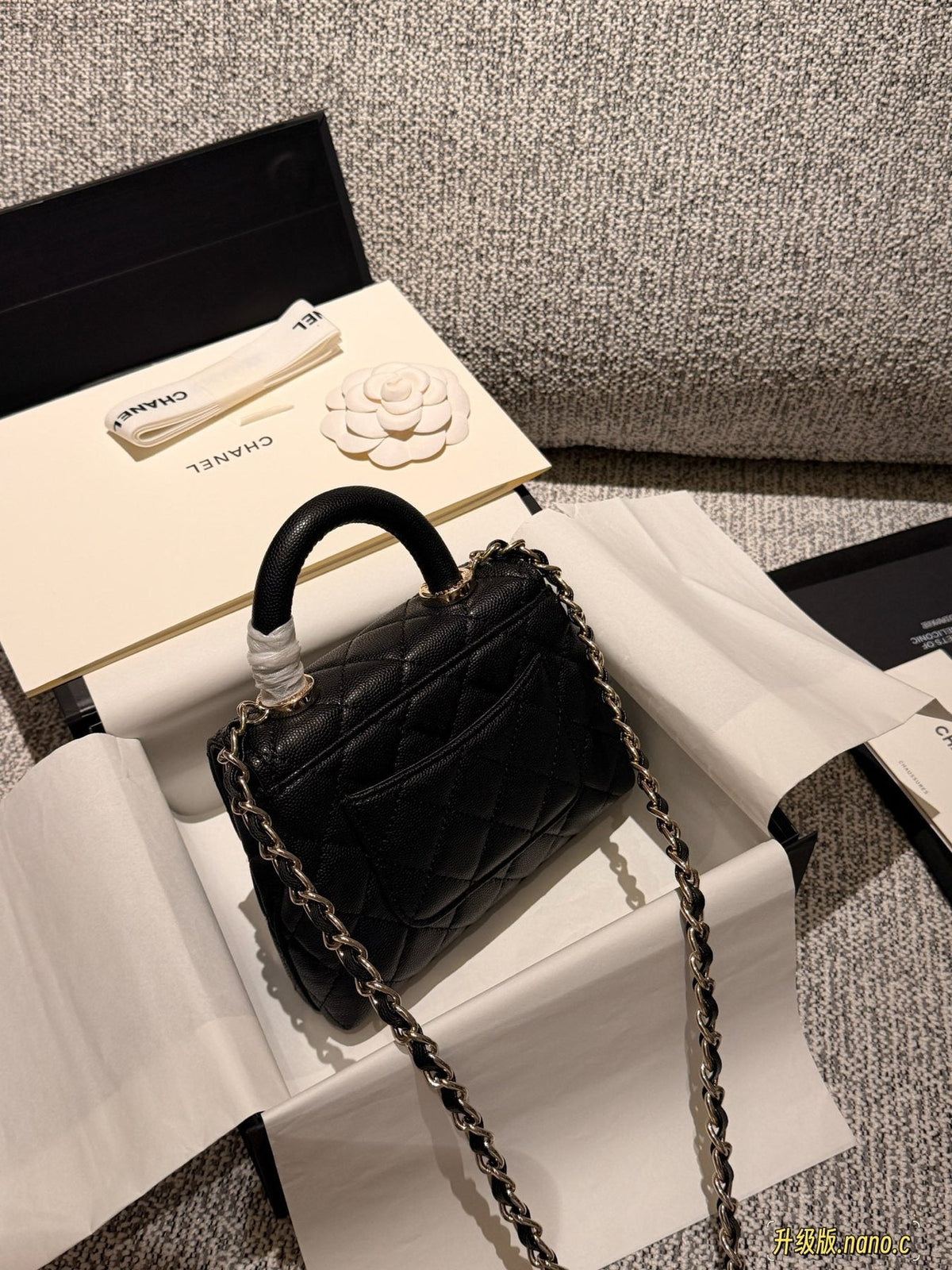 Chanel Mini Coco Handle Quilted Crossbody Bag — back