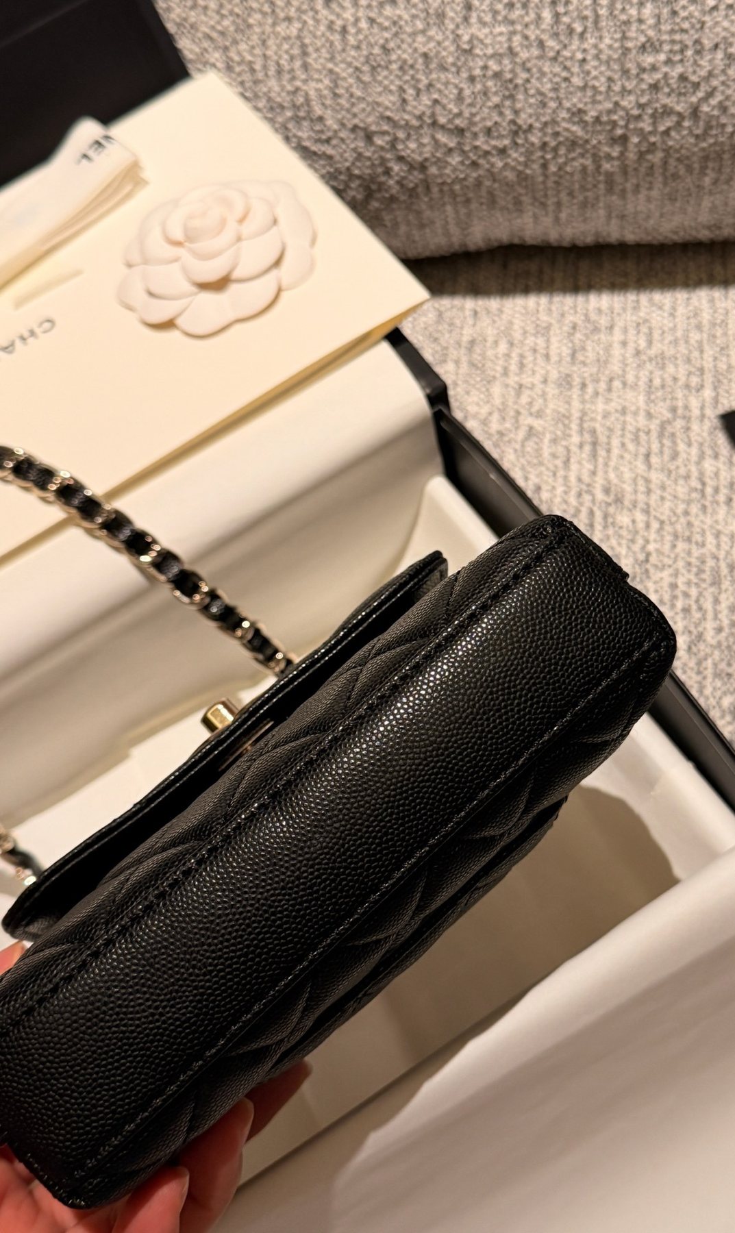 Chanel Mini Coco Handle Quilted Crossbody Bag — detail