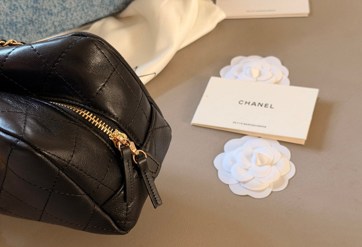 Chanel Chain-Handle Bowling Shoulder Bag — detail