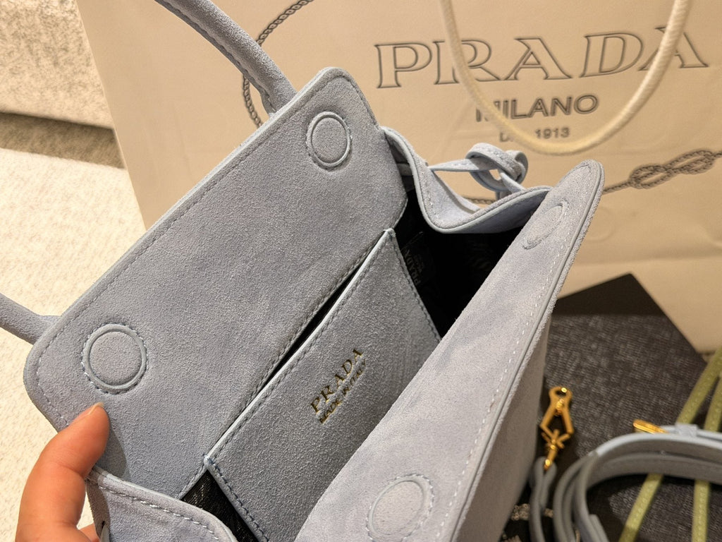 Prada Curved-Pocket Top-Handle Bag — detail