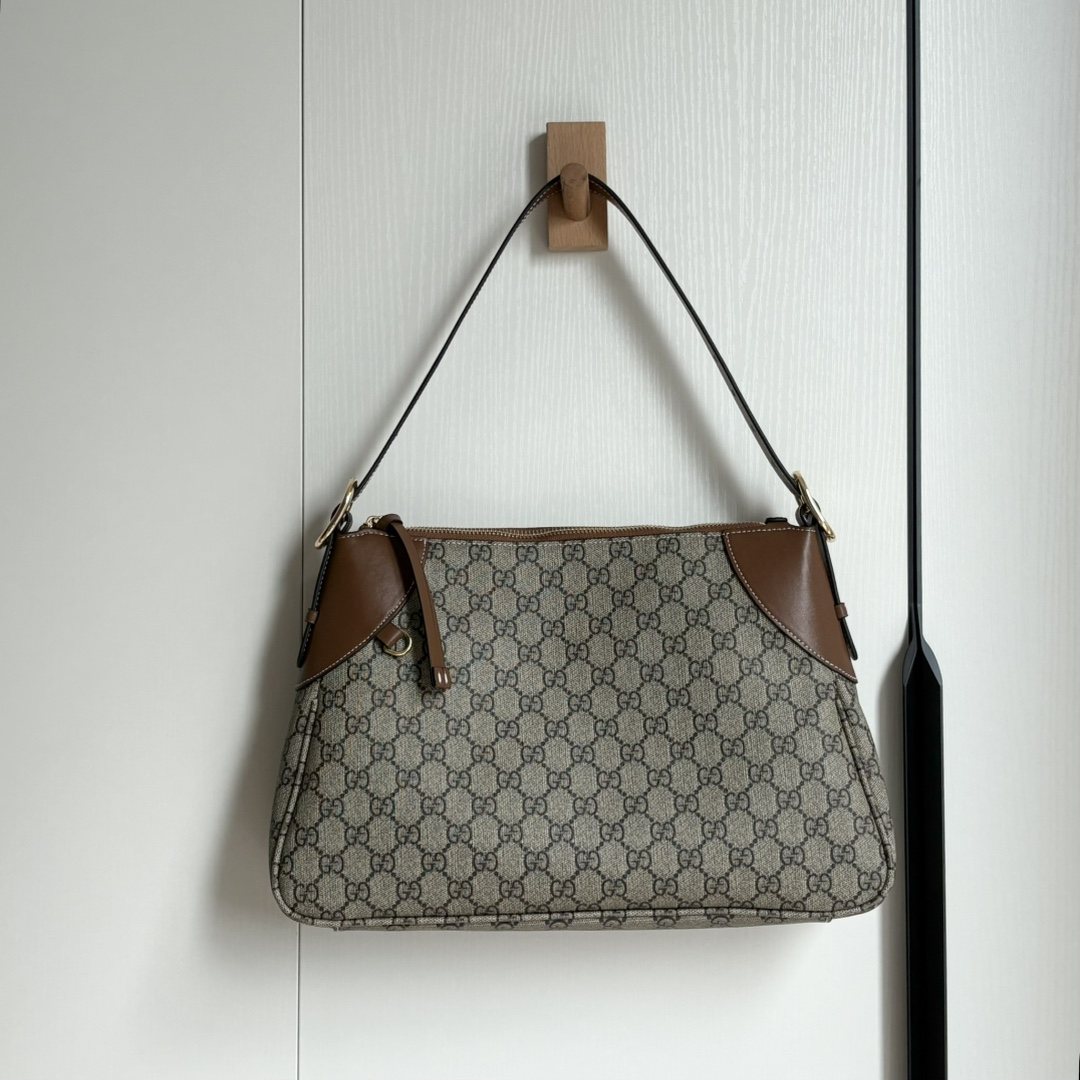 Gucci GG Emblem Monogram Shoulder Bag — back