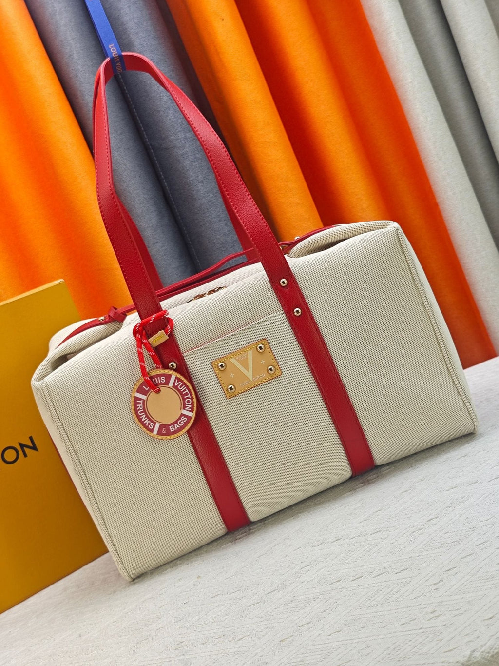 Louis Vuitton Escale Cream and Red Tote Bag — hero